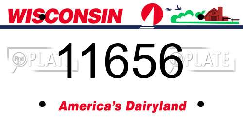 11656 Wisconsin License Plate