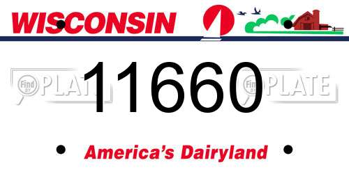 11660 Wisconsin License Plate