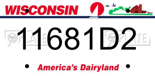 11681D2 Wisconsin License Plate