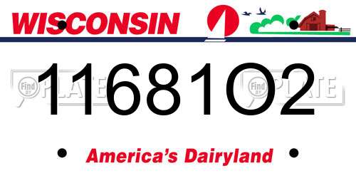 11681O2 Wisconsin License Plate