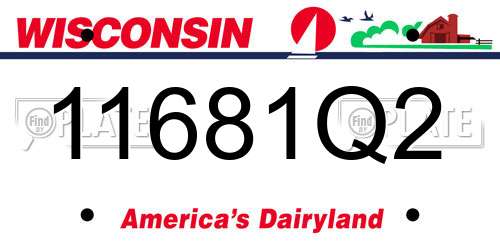11681Q2 Wisconsin License Plate
