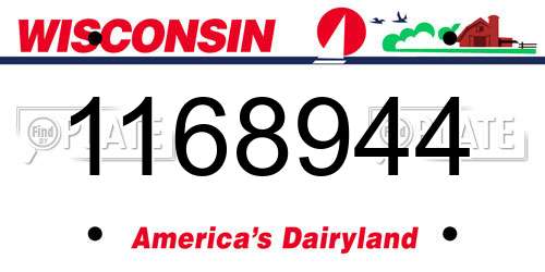 1168944 Wisconsin License Plate