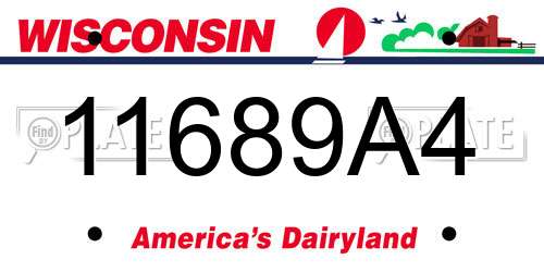 11689A4 Wisconsin License Plate