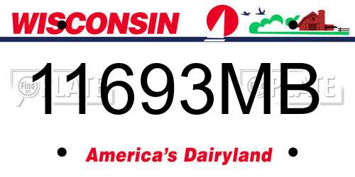 11693MB Wisconsin License Plate