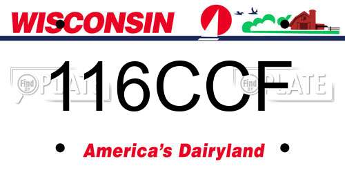116CCF Wisconsin License Plate