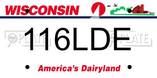 116LDE Wisconsin License Plate