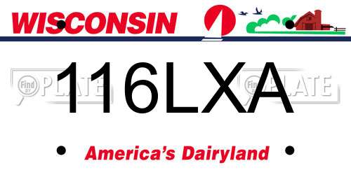 116LXA Wisconsin License Plate
