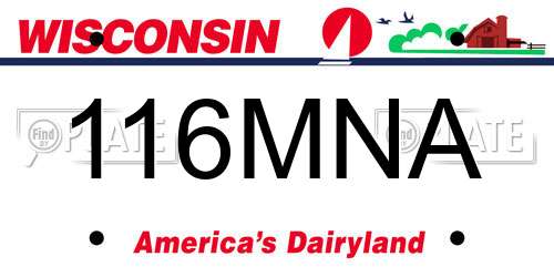 116MNA Wisconsin License Plate