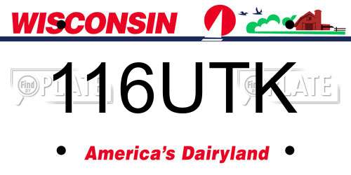 116UTK Wisconsin License Plate