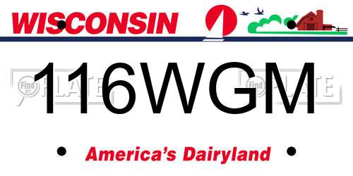 116WGM Wisconsin License Plate