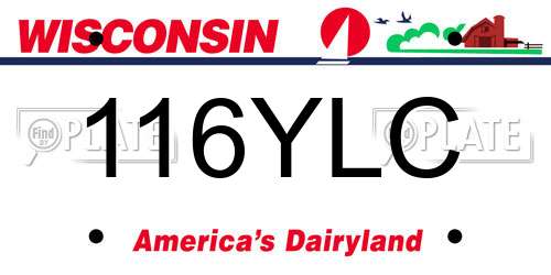 116YLC Wisconsin License Plate