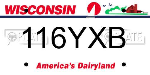 116YXB Wisconsin License Plate