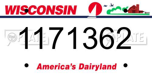 1171362 Wisconsin License Plate