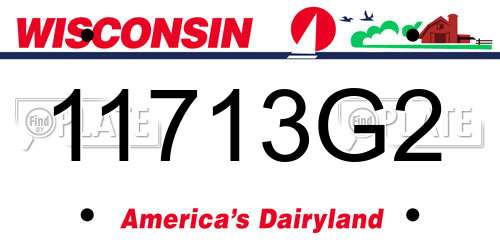 11713G2 Wisconsin License Plate