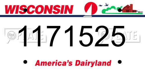 1171525 Wisconsin License Plate