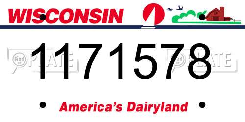 1171578 Wisconsin License Plate