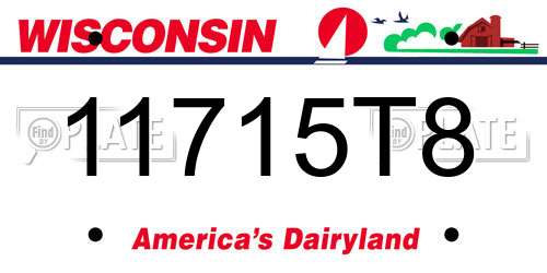 11715T8 Wisconsin License Plate