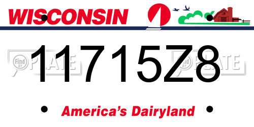 11715Z8 Wisconsin License Plate