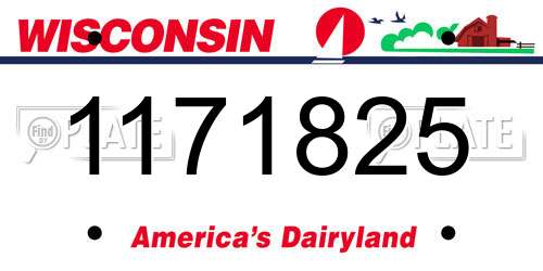 1171825 Wisconsin License Plate