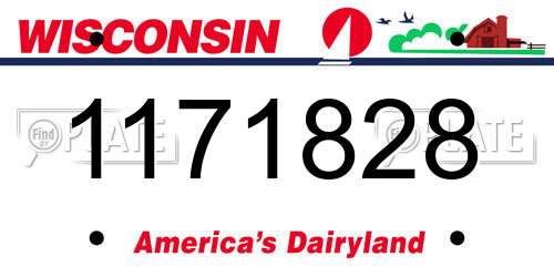 1171828 Wisconsin License Plate
