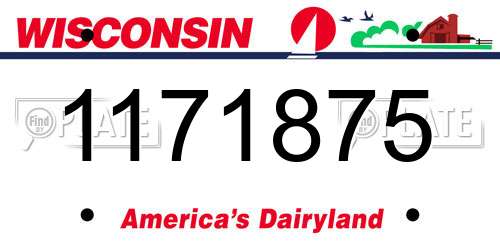 1171875 Wisconsin License Plate