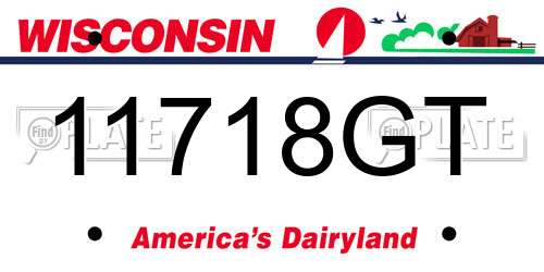 11718GT Wisconsin License Plate