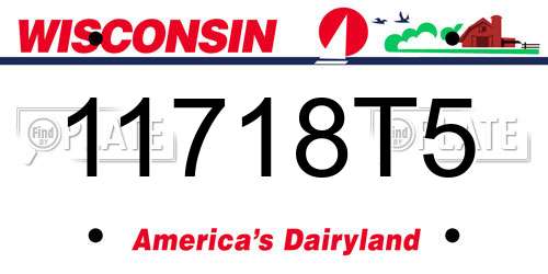 11718T5 Wisconsin License Plate