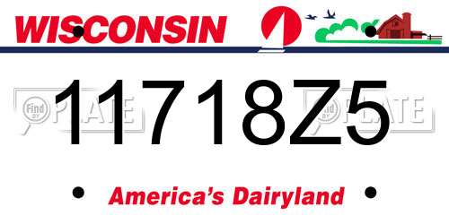 11718Z5 Wisconsin License Plate