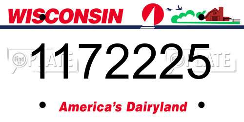 1172225 Wisconsin License Plate