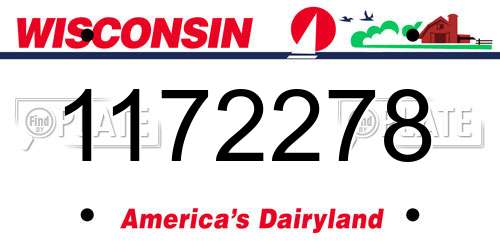 1172278 Wisconsin License Plate