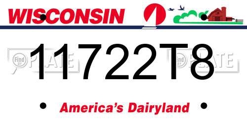 11722T8 Wisconsin License Plate