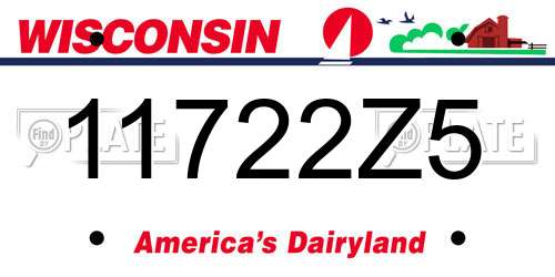 11722Z5 Wisconsin License Plate