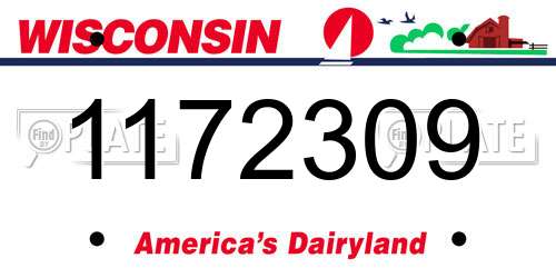 1172309 Wisconsin License Plate