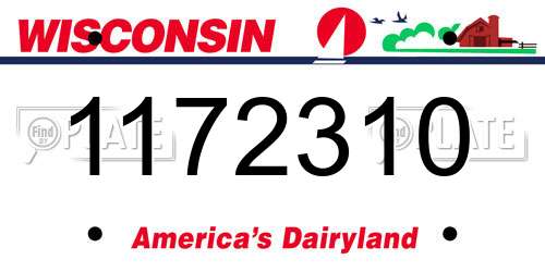 1172310 Wisconsin License Plate