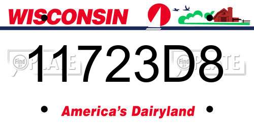 11723D8 Wisconsin License Plate