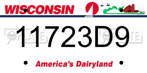 11723D9 Wisconsin License Plate