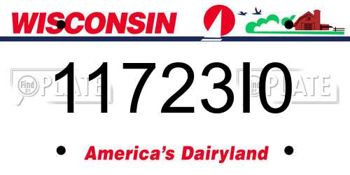 11723I0 Wisconsin License Plate