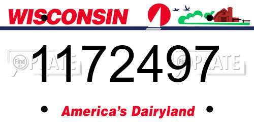 1172497 Wisconsin License Plate