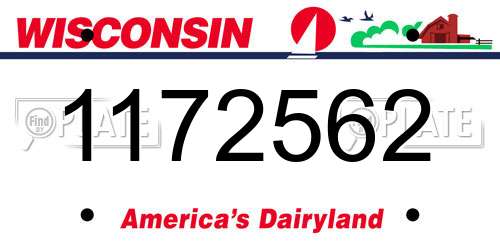 1172562 Wisconsin License Plate