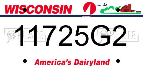 11725G2 Wisconsin License Plate