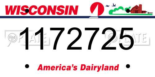1172725 Wisconsin License Plate