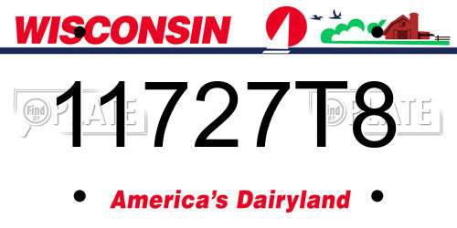 11727T8 Wisconsin License Plate