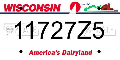 11727Z5 Wisconsin License Plate