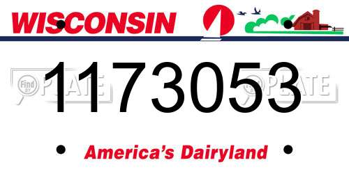1173053 Wisconsin License Plate