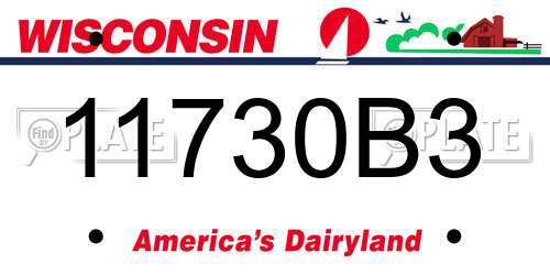 11730B3 Wisconsin License Plate