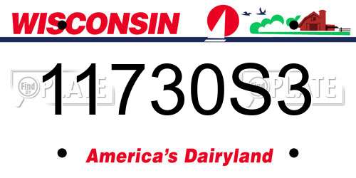 11730S3 Wisconsin License Plate