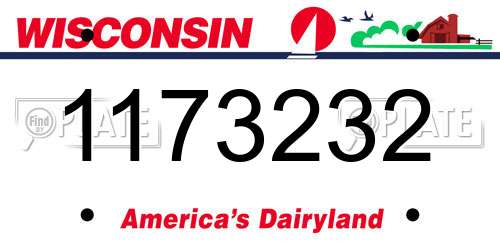 1173232 Wisconsin License Plate