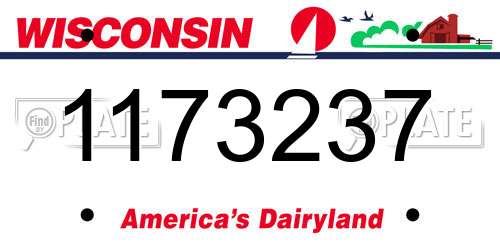 1173237 Wisconsin License Plate
