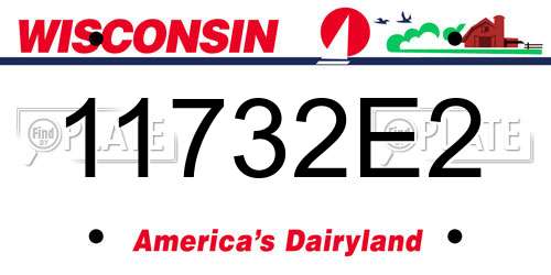 11732E2 Wisconsin License Plate