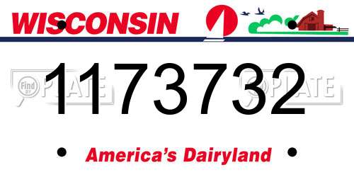 1173732 Wisconsin License Plate